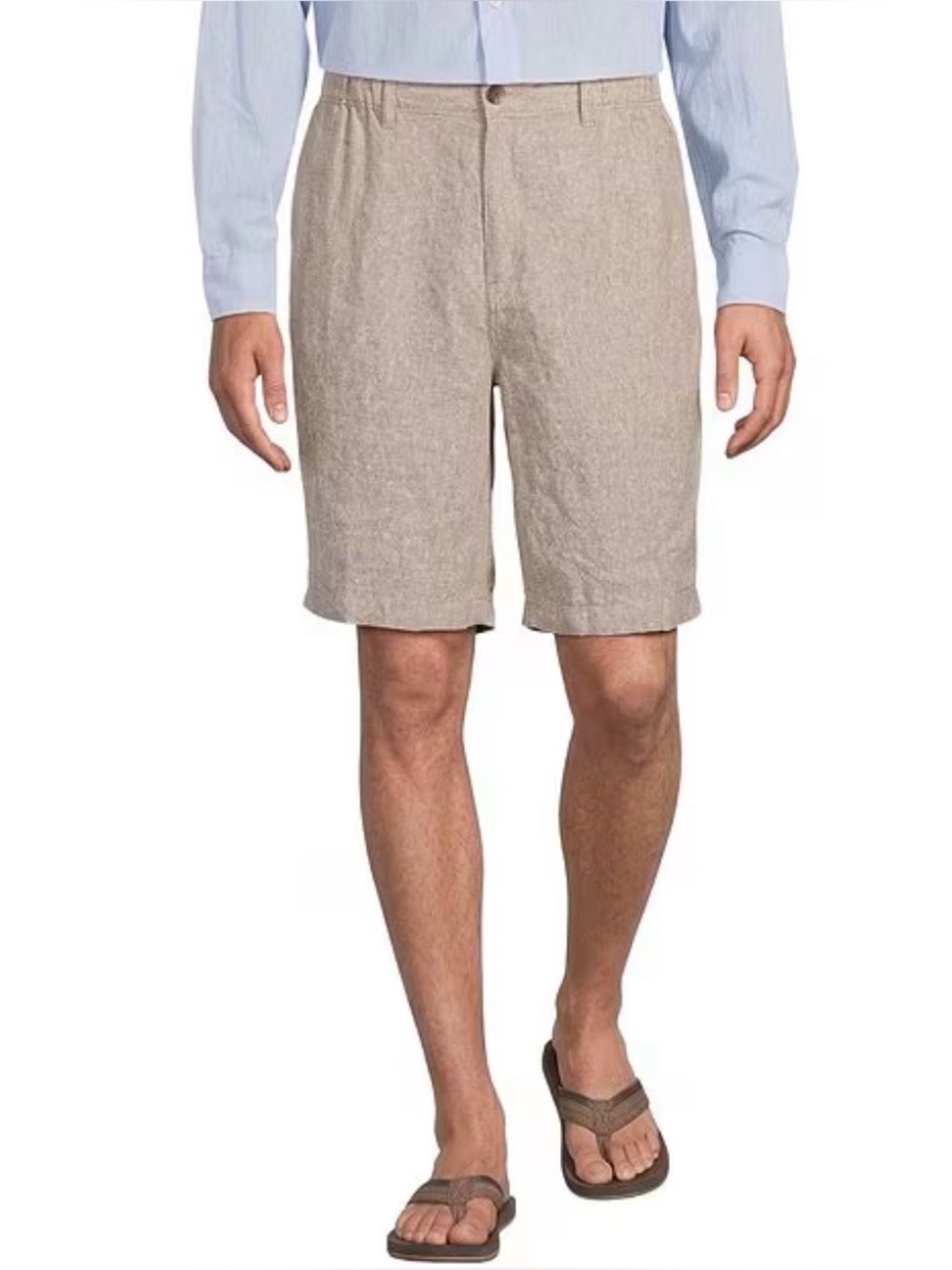 Caribbean khaki Linen Men’s shorts 9” SZ 38